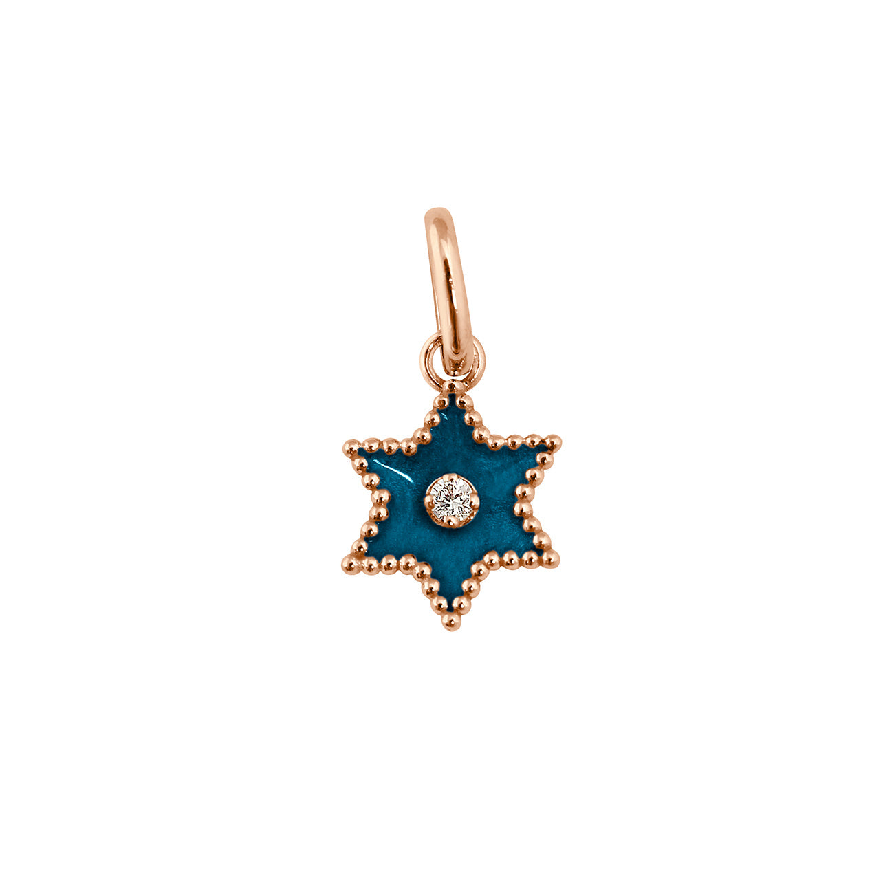 Gigi Clozeau - Pendentif Etoile Star résine jungle, diamant, or rose