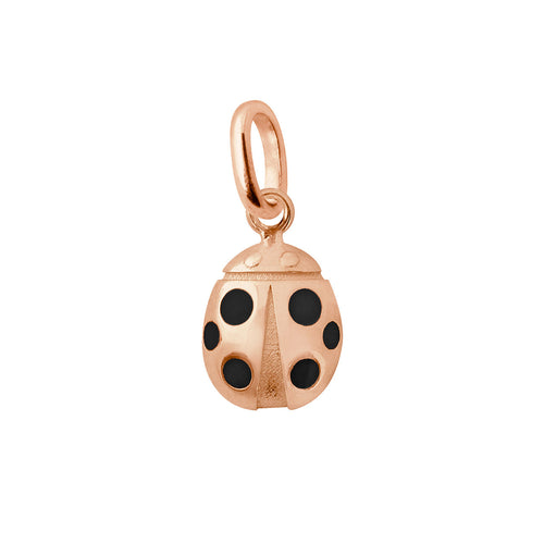 Gigi Clozeau - Pendentif noir Ladybug, or rose