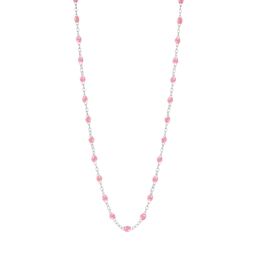 Gigi Clozeau - Collier fuchsia Classique Gigi, or blanc, 42 cm