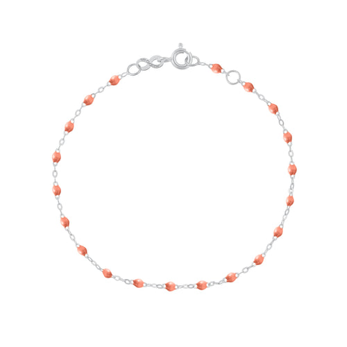 Gigi Clozeau - Bracelet saumon Classique Gigi, or blanc, 19 cm