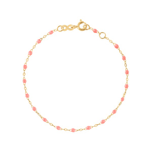 Gigi Clozeau - Bracelet fuchsia Classique Gigi, or jaune, 15 cm