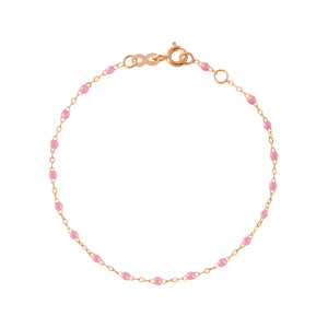 Gigi Clozeau - Bracelet fuchsia Classique Gigi, or rose, 15 cm