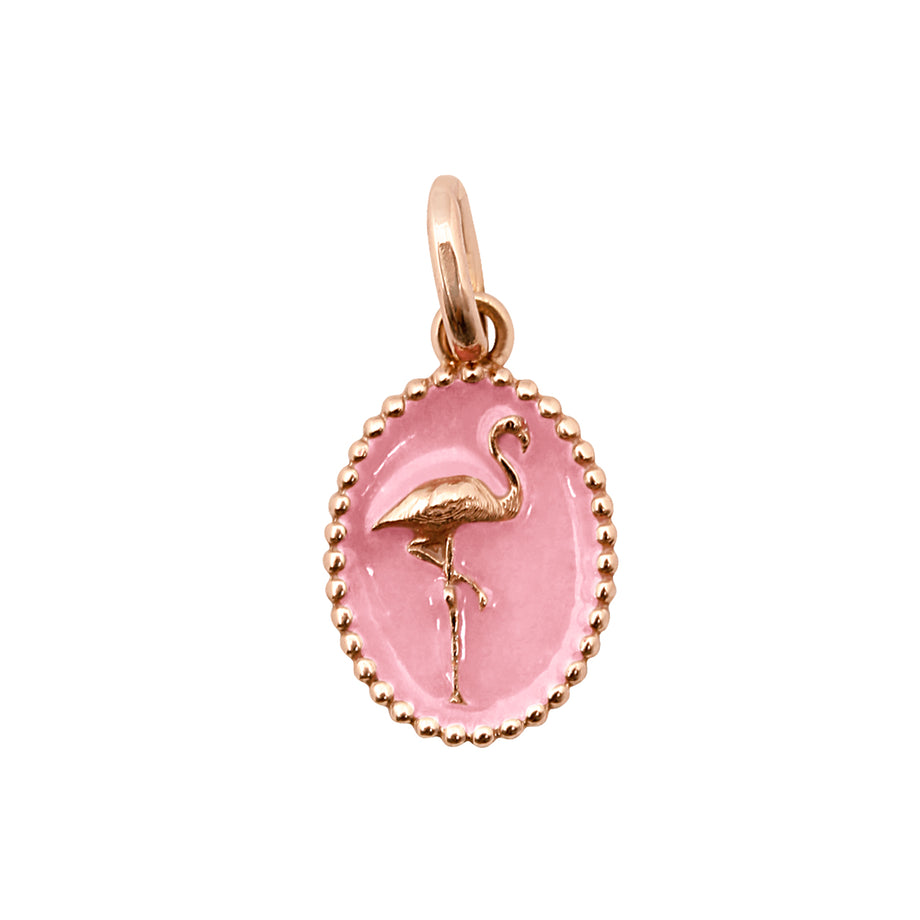 Gigi Clozeau - Pendentif Flamant résine fuchsia, or rose