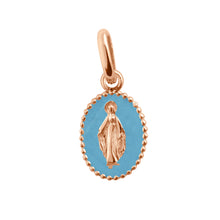 Gigi Clozeau - Pendentif Madone résine turquoise, or rose