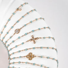 Gigi Clozeau - Bracelet aqua Lucky Trèfle, diamants, or rose, 17 cm