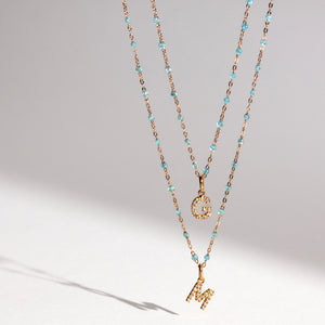 Gigi Clozeau - Classic Gigi Aqua necklace, Rose Gold, 45 cm