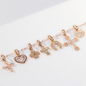 Gigi Clozeau - Pendentif Croix diamants, or rose